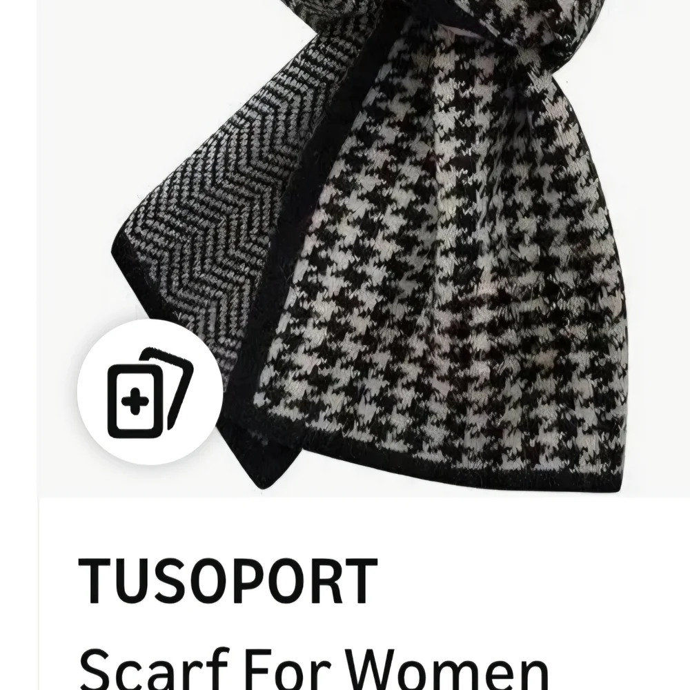 Elegant Black and White Houndstooth Scarf
